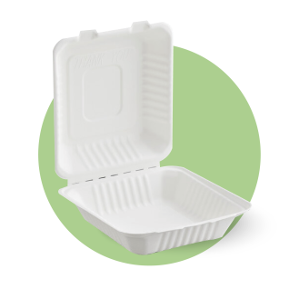 8'' x 8'' Bagasse Lunch Box