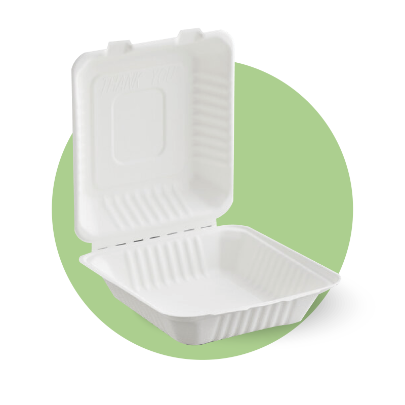 8'' x 8'' Bagasse Lunch Box