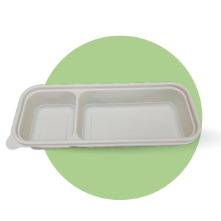 Corn Starch 2 Compartment with Lid