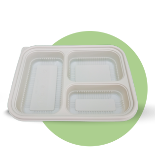 Corn Starch 3 Compartment With Lid
