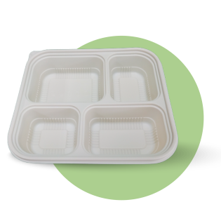 Corn Starch 4 Compartment with Lid