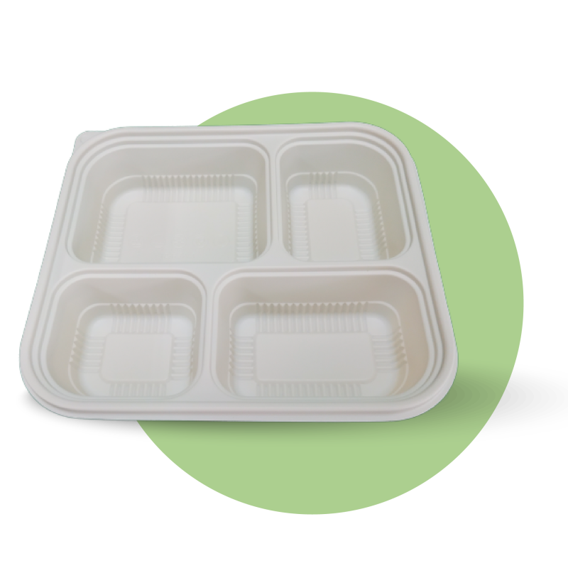 Corn Starch 4 Compartment with Lid