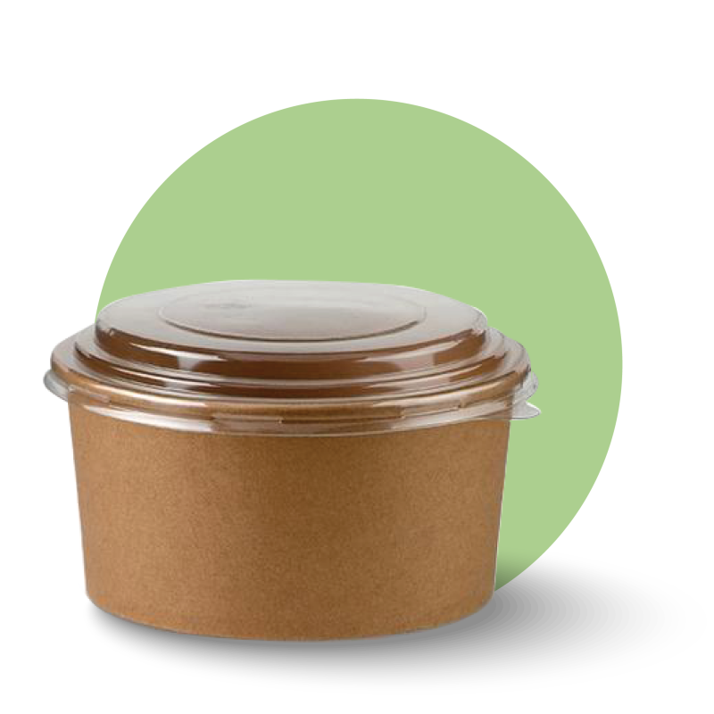 Kraft Paper Bowl with Lid